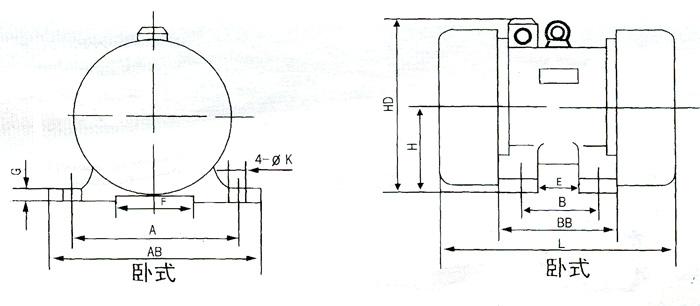 yzs振動(dòng)電機(jī)安裝圖